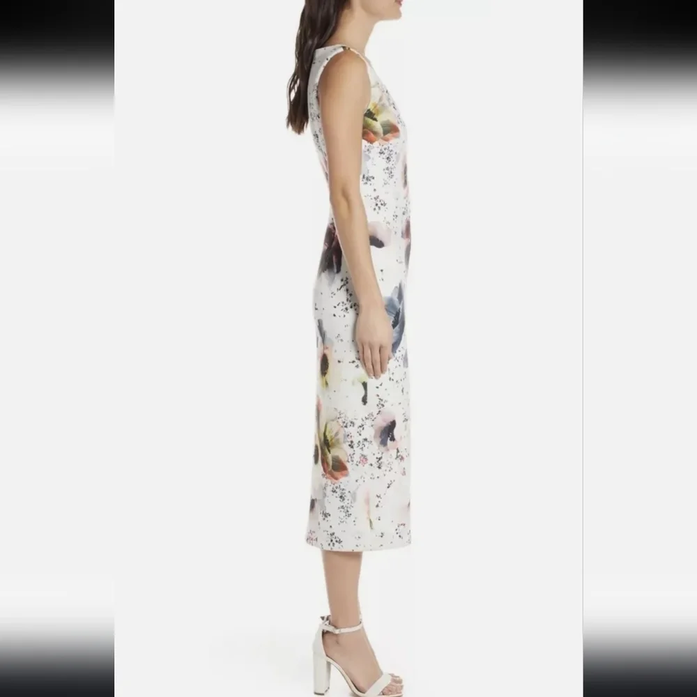 NWT Mark & James Badgley Mischka Floral Printed Scuba Sleeveless Dress - Picture 7 of 7